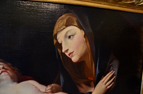 Madonne en Adoration de l'Enfant endormi - École bolognaise du XVIIe siècle - Romano Ischia